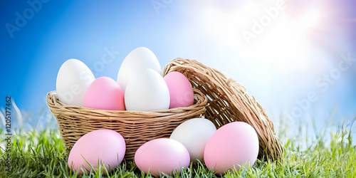 Pink and White Eggs Fill a ...