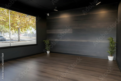 Empty Modern Room with Dark...