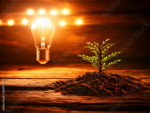 Glowing Light Bulb Illumina...