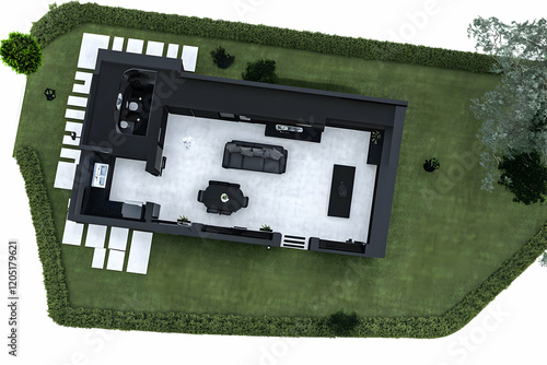 3D Floor Plan Shows Modern ...