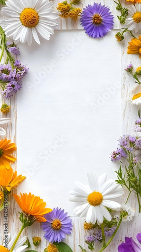 Colorful Wildflowers Frame ...