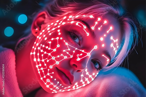 Woman with Futuristic Neon ...