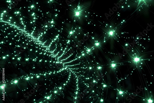 Abstract Green Lights Tunne...