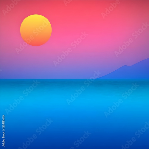 Minimalist Sunset over Tran...