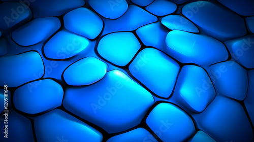 Abstract Blue 3D Shapes Bac...