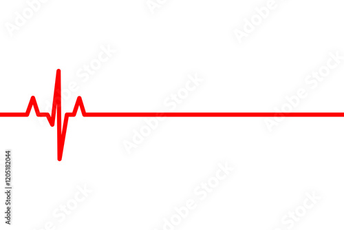 Red heartbeat line icon on white background