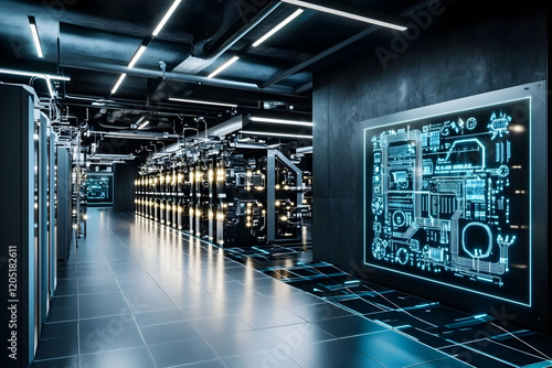 Futuristic Server Room Disp...