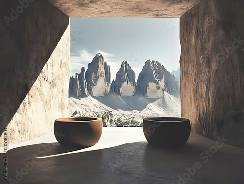 Modern Concrete Interior wi...