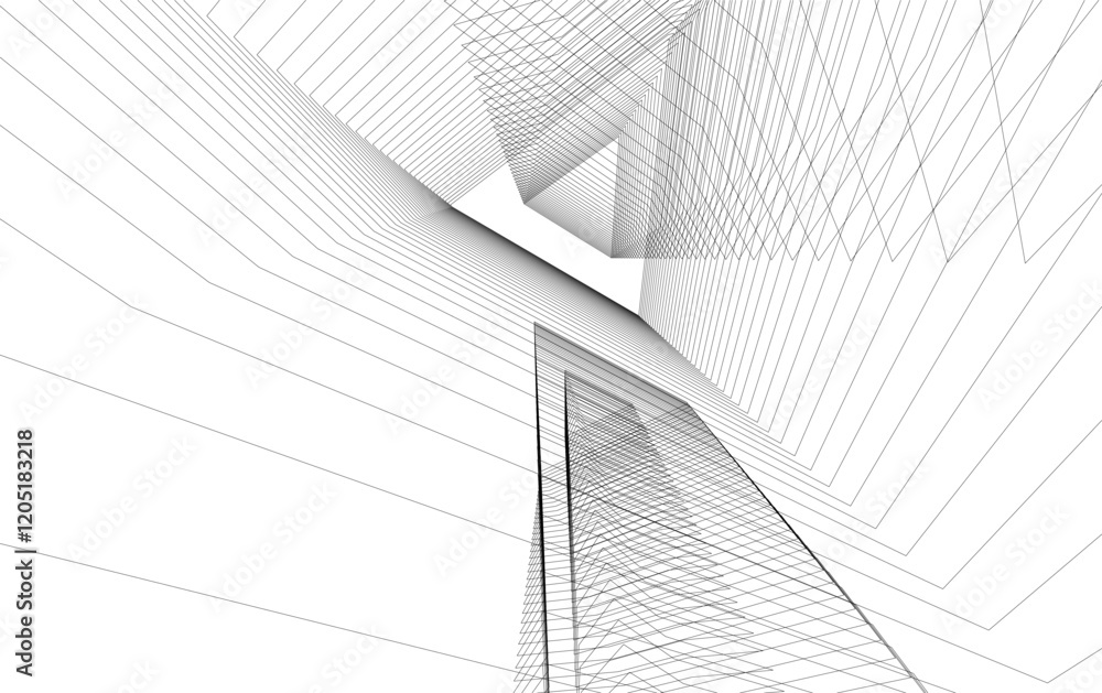 Fototapeta premium abstract lines background vector 3d illustration 