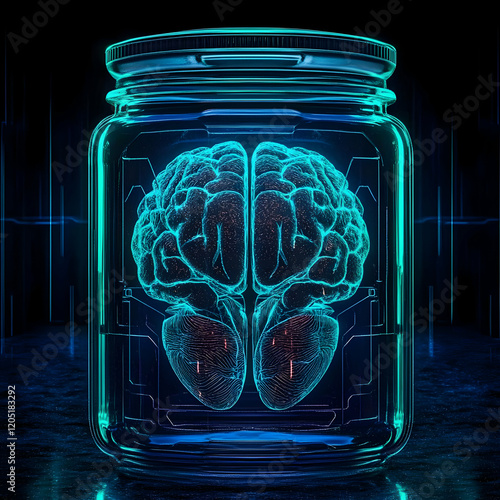 3D Rendered Brain in a Futu...
