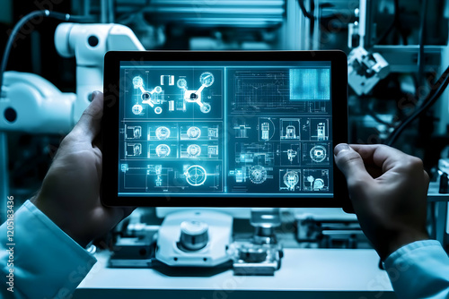 Engineer Holds Tablet Displ...