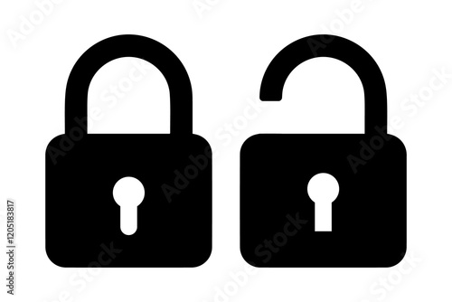 set of locks icon of Silhouettes 