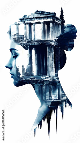 Woman Silhouette Merges wit...