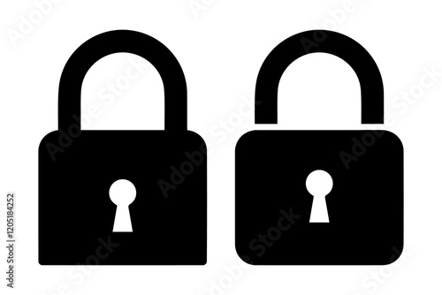 set of locks icon of Silhouettes 