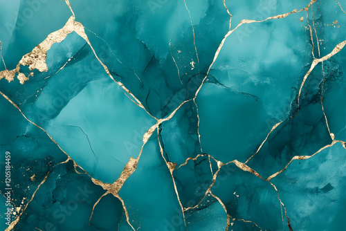 Abstract Turquoise and Gold...