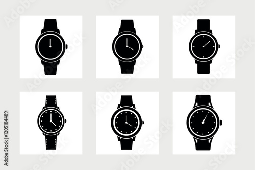 


   Wrist watch vector art illustration.
