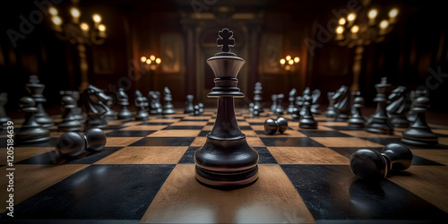 Black King Chess Piece Stan...