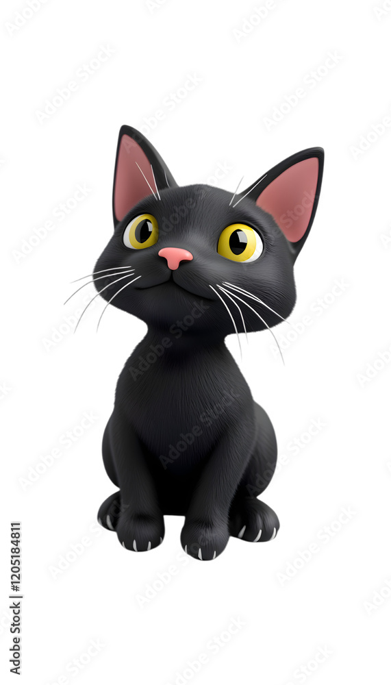 Adorable 3D Black Kitten Image Perfect for Websites and Designs Adorable 3D Black Kitten Image Perfect for Websites and Designs