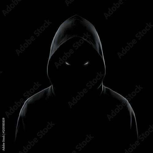 Hooded Figure with Glowing ...