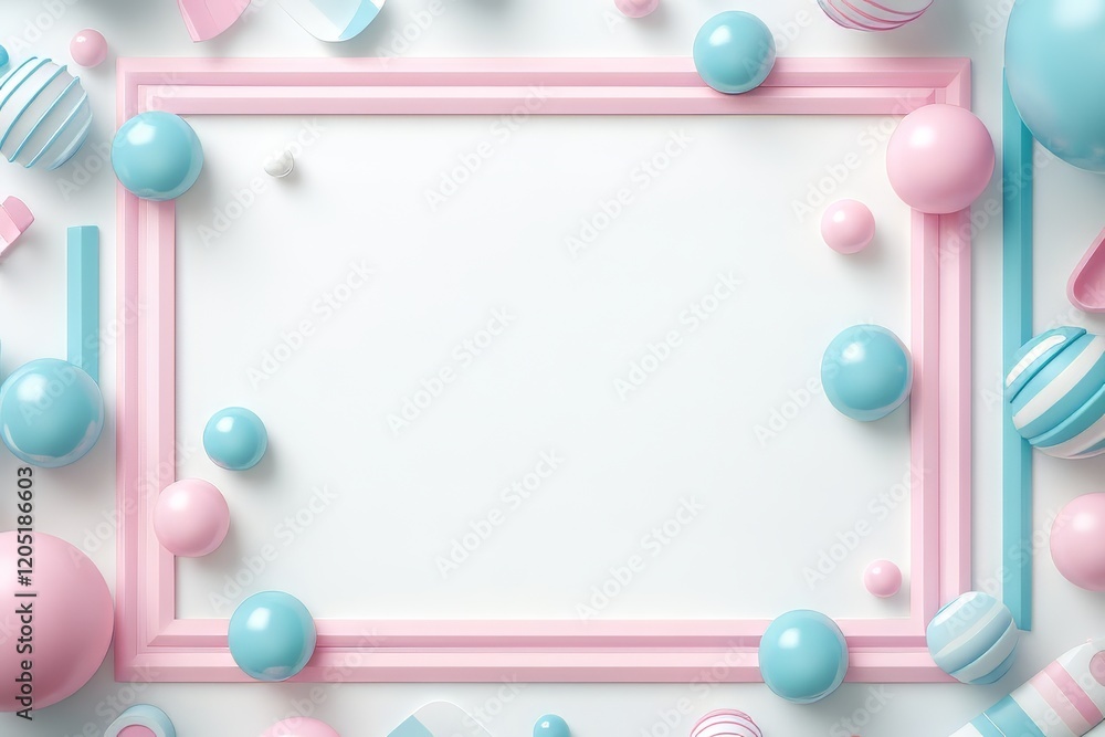 Colorful pastel-themed frame with blue and pink geometric shapes. Colorful pastel-themed frame with blue and pink geometric shapes.