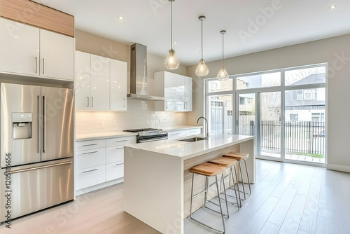 Modern white kitchen showca...