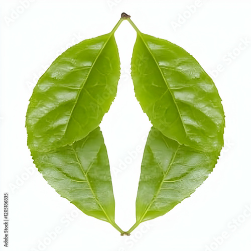 Two Fresh Green Leaves Join...