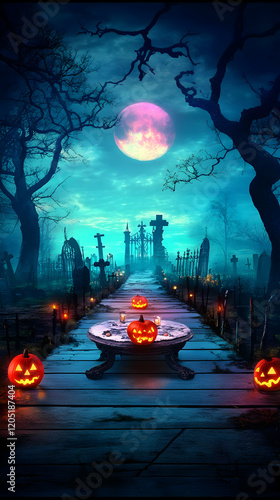 Spooky Halloween Cemetery S...