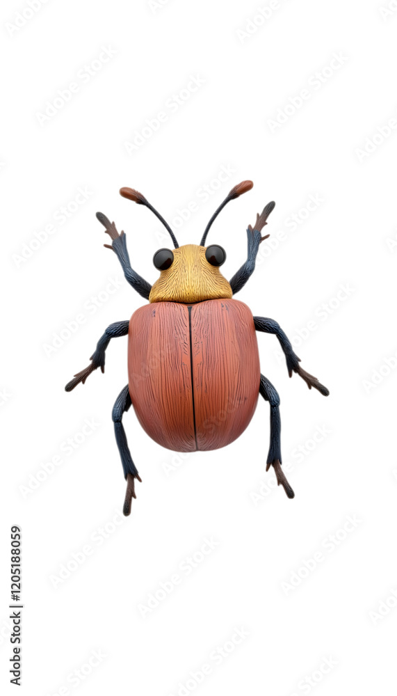 Detailed Red and Yellow Beetle Insect Model Closeup Detailed Red and Yellow Beetle Insect Model Closeup