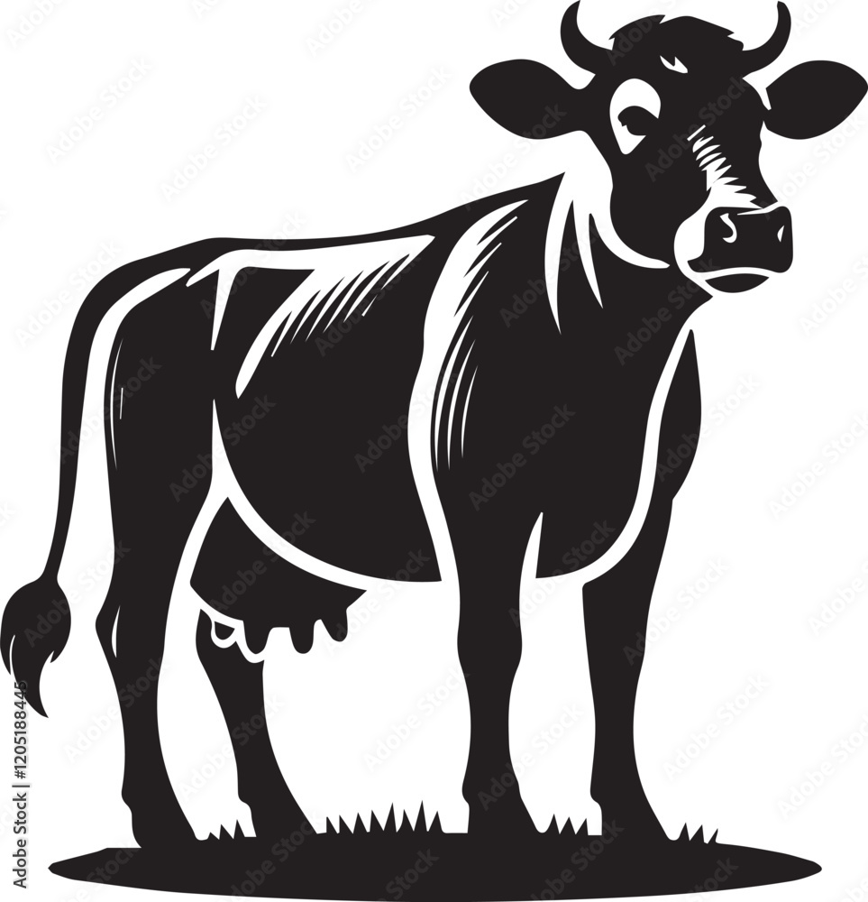 Fototapeta premium Creative Cow Silhouette Vector
