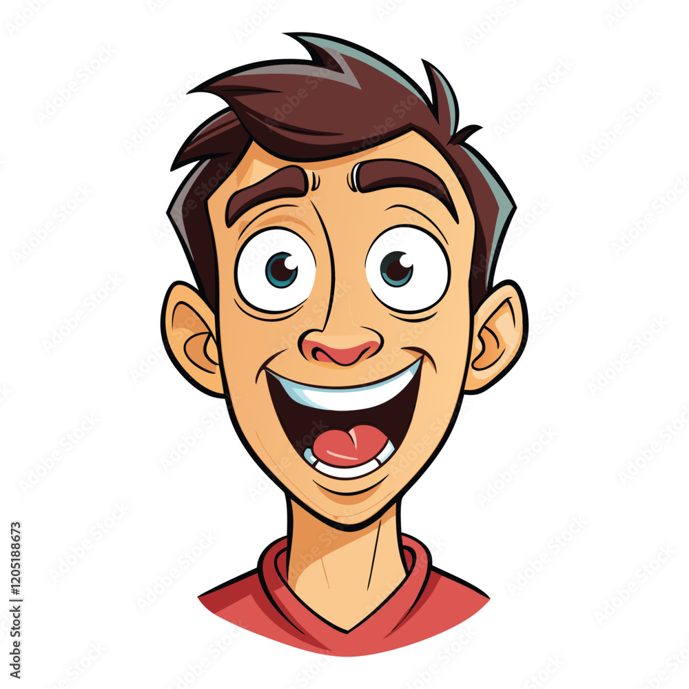 A funny crazy man facial expression vector illustration A funny crazy man facial expression vector illustration