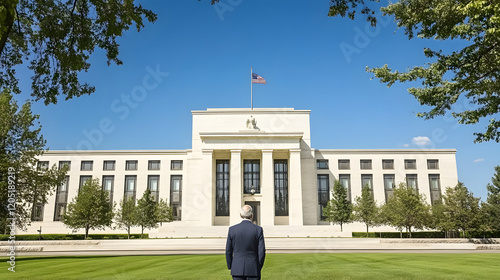 Aerial view of the Federal Reserve building exterior, Washington D.C.
 photo