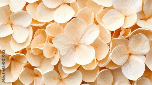 A beautiful arrangement of soft, pale flowers fills the frame, showcasing delicate petals and a serene, natural aesthetic.