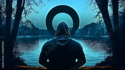 Hooded Figure Contemplates ...