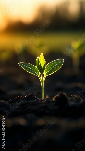 Small Plant Grows in the So...