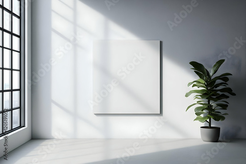 Blank canvas mockup on whit...