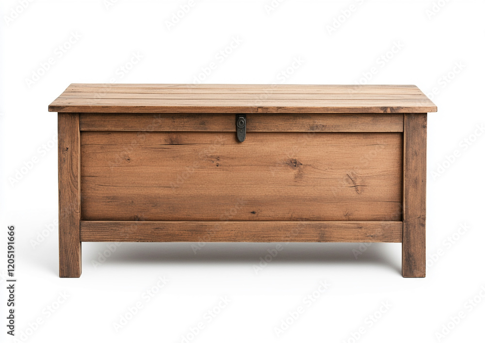 Rustic wooden chest against white background, perfect for storage and decor. Rustic wooden chest against white background, perfect for storage and decor.