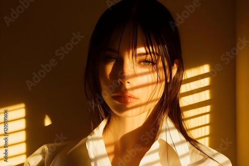 Woman in White Shirt Poses ...