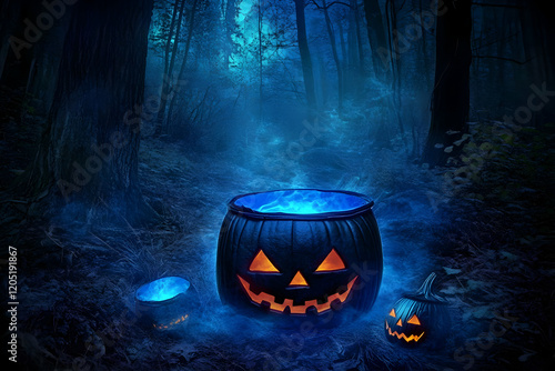 Glowing Pumpkin Cauldrons B...