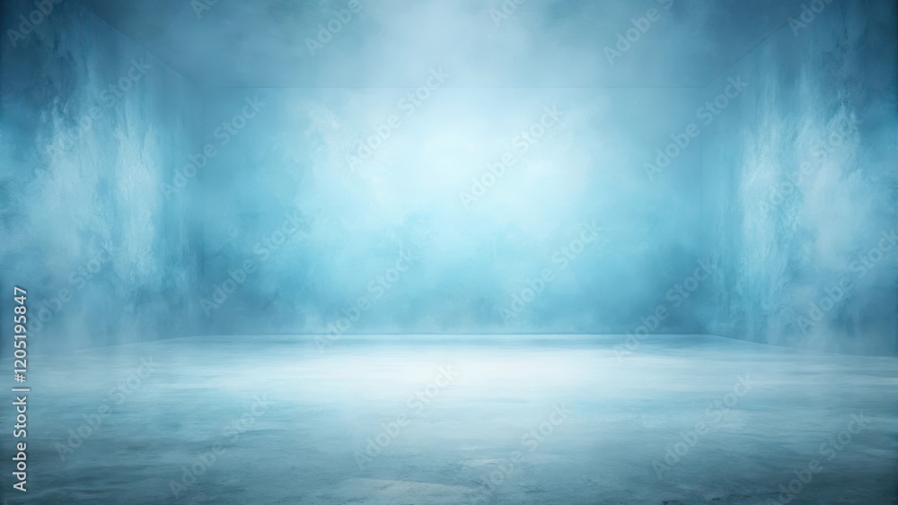 A misty abstract background with soft blue hues blends seamlessly into the studio space, creating an ethereal atmosphere , calm colors, studio interior A misty abstract background with soft blue hues blends seamlessly into the studio space, creating an ethereal atmosphere , calm colors, studio interior