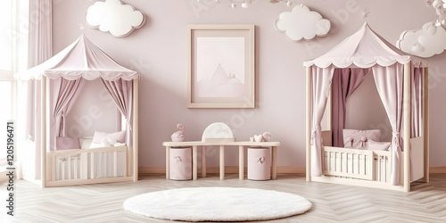 Pink Nursery Room Interior ...