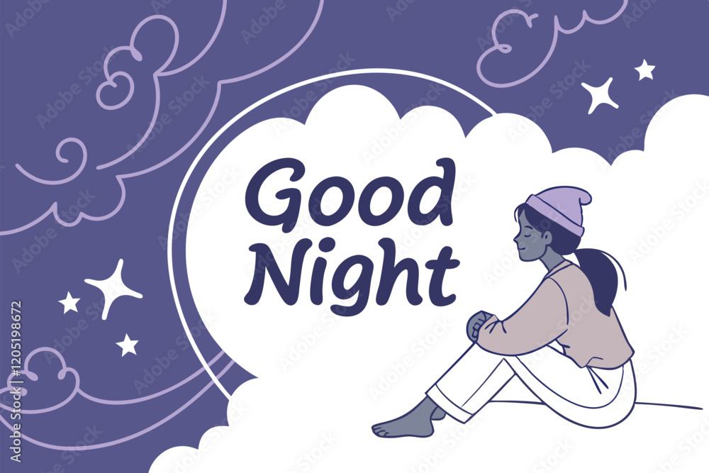 Good Night lettering text vector illustration. Good Night lettering text vector illustration.