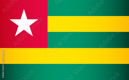 National Flag of the Togolese Republic. Vector symbol of the state of Togo