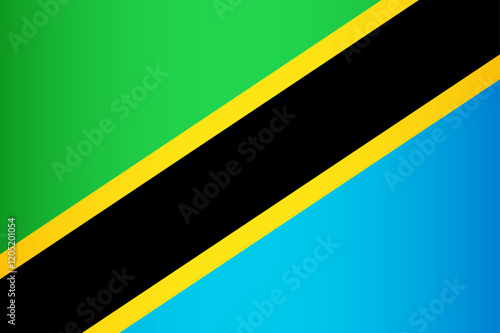 Flag of the United Republic of Tanzania. Vector symbol of the state