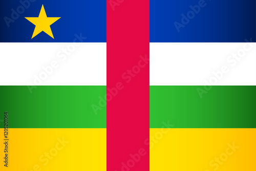 National Flag of the Central African Republic. Vector symbol of the state