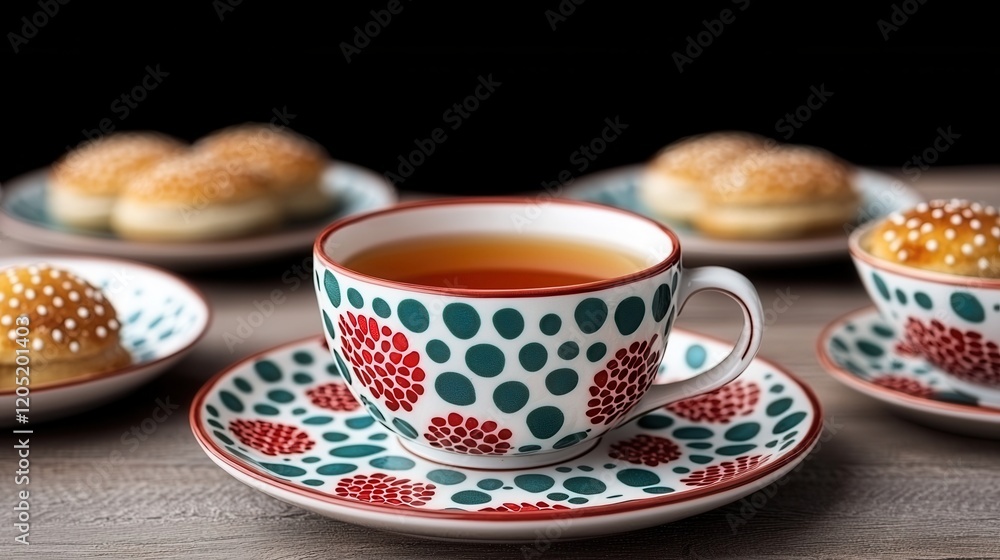 Indulging in tea and pastries cozy kitchen setting close-up culinary photography warm atmosphere delightful food experience Indulging in tea and pastries cozy kitchen setting close-up culinary photography warm atmosphere delightful food experience