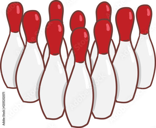 handdraw sport equipment bowling pins illustration