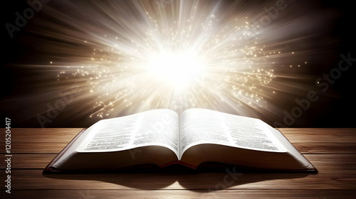 Open Book Emits a Bright Li...