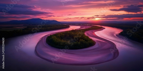 Winding River Bends Around ...