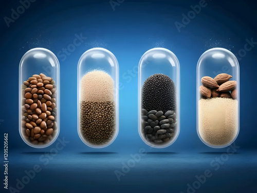 Four Capsules Filled with V...