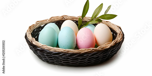 Pastel Colored Eggs Nestled...